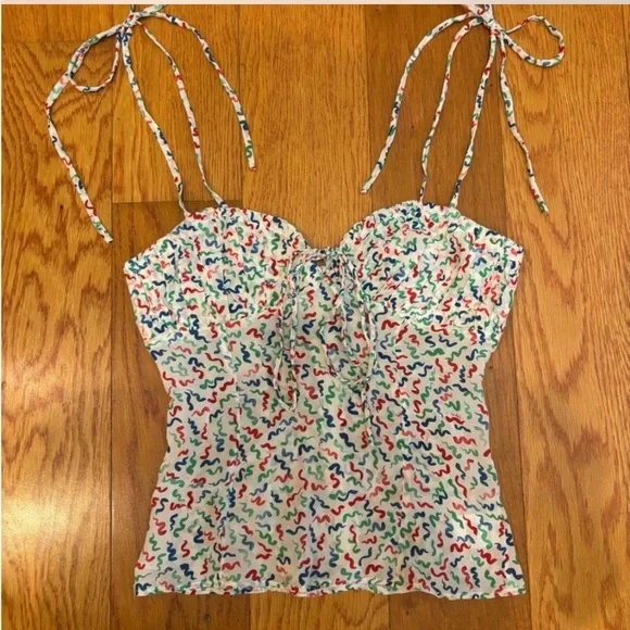 Realisation Par THE ANA Camisole in White Squiggle, size XS - Picture 3 of 15